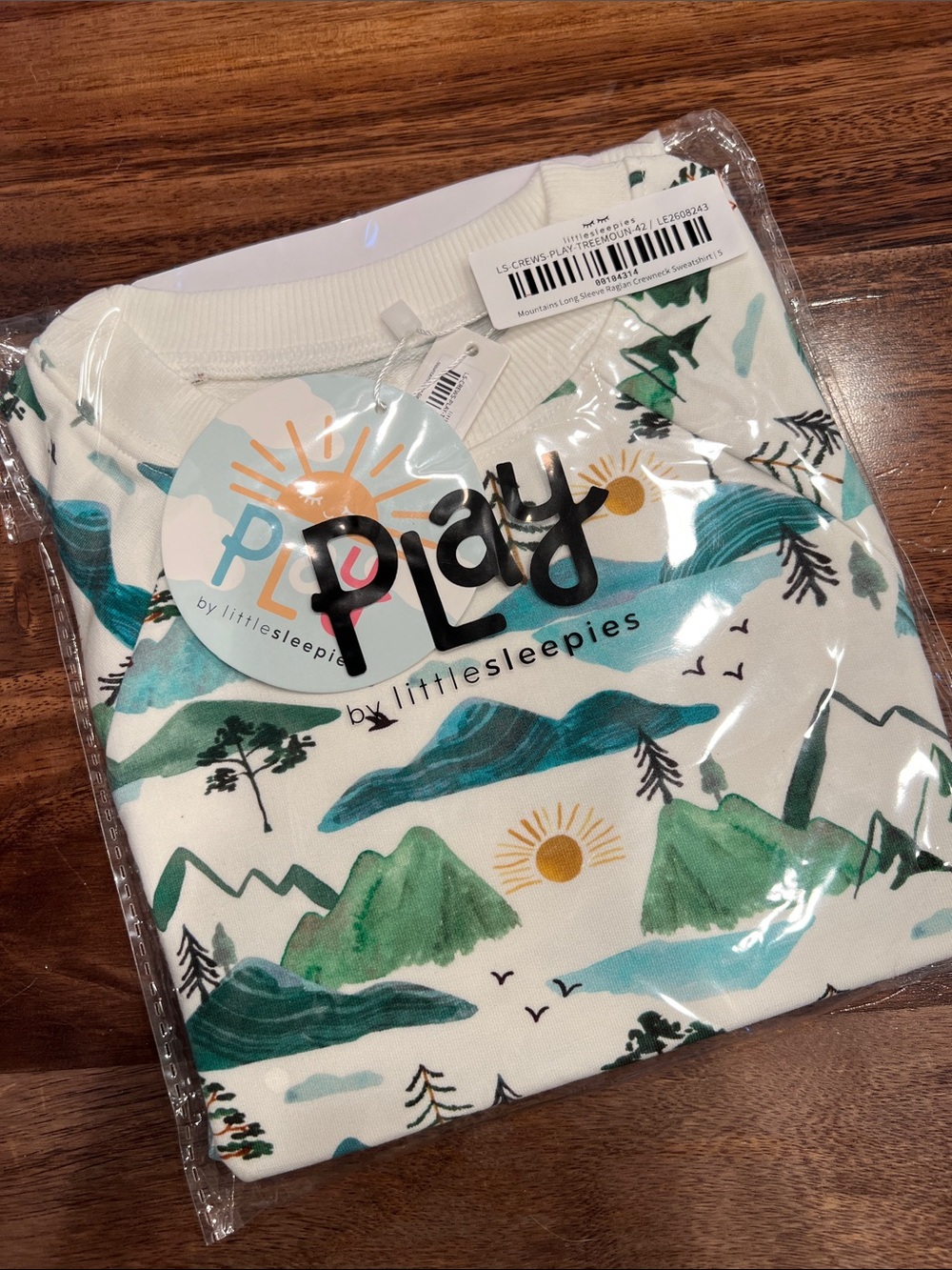 NWT Little Sleepies PLAY Tree Mountain Print Kids Sweatshirt
